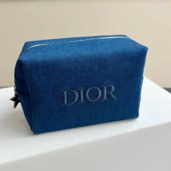 DIOR Denim Cosmetic Pouch Beauty Bag - Picture 7 of 7